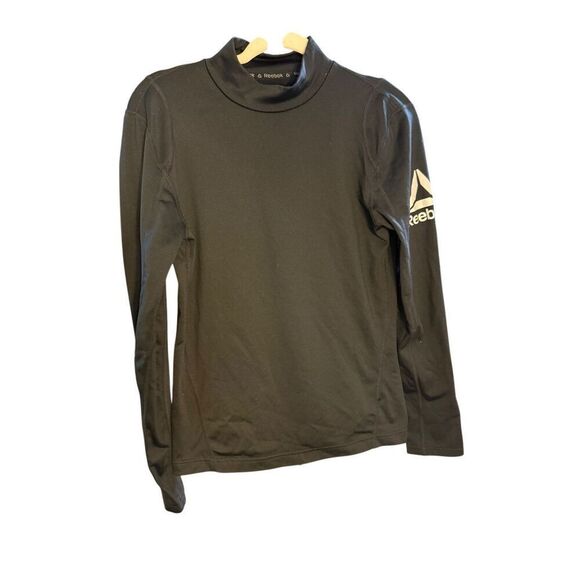 Reebok women’s CrossFit Black Long Sleeve Base Mock Neck Compression Top Running - Picture 1 of 7